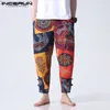 Pantalones de hombre Pantalones de hombre con estampado floral étnico Pantalones de piernas anchas ocasionales Pantalones de fitness holgados de algodón Pantalones de harén Joggers Z230720