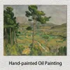 Arte em tela de paisagem Mont Sainte-victoire e o viaduto do vale do rio Arc Paul Cezanne pintura artesanal decoração moderna
