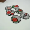12 pièces strass Rose patchs thermocollants à coudre broderie Patch Appliques artisanat pour badge sac clothes204r