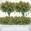 Decoratieve Bloemen 6st Kunstplanten Nep Simulatie Groene Bionische Bamboe Bladeren Voor Binnen Woonkamer Etalage Landscaping