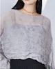 Nieuw 2023 Issey Thin Long Sleeve Short Shawl Geplooid zonbeschermingsshirt Cover Up T-shirt