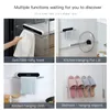 Toilet Towel Rack Towel Bar Bath Towel Holder Suction Wall-mounted Bathroom Shelf Free Punching Toilet Pendant Storage Rack L230704