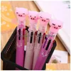 Regalo Penne a sfera Cute Animal Pig Power 6 colori Penna Kawaii Rollerball Scuola Forniture per ufficio Cancelleria Papelaria Escolar Drop Deli Dhgut