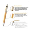 10Pcs Bamboo Ballpoint Pen Black Ink 1 Mm Pens For Writing Office Wooden Journal School Supplies