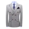 Herrenanzüge Qj Cinga Marke Männer Boutique Zweireiher Anzug Jacke Große Größe 5XL Reine Farbe Business Blazer Mäntel