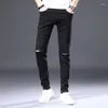 Men's Jeans 2023 Classic Smart Casual Retro Mens Brand Spring Summer For Men Solid Color Full Length White Sale Pencil Pants