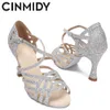 Dance Shoes CINMIDY Dance Shoes For Girls Ballroom Latin Dance Shoes Woman With s Salsa Tango Shoes Blue Women's Wedding Shoes 230719