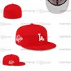 25 Herren-Baseball-Mützen mit geschlossener Kappe „Los Angeles Red Color Hat Männer Frauen Alle Teams Sport 2023 World Heart Fitted Hats Ed Series Love Hustle Flowers F15–11