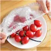 Set di organizzazione per la conservazione degli alimenti Nuovi 200 pezzi Coperchi elastici in plastica usa e getta Er per ciotole di frutta Tazze Tappi Cucina Fresh Kee Save Dhn0J