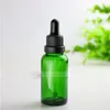 440pcs 30ml Green Glass Dropper Bottle 30 ml with Black Silver Gold Caps 1OZ Glass Cosmetic Bottles Fwrrp