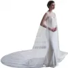 Elegant Tulle Wedding Cape Lace beading 3M Bridal Capes Wedding Jacket Wedding Bridal Wraps Cape Cloak Veils247D