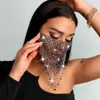 2020 RHINESTONE TASSEL MITE MİKKASI MASA MASA SEXY GLITHER KADIN KURULUK PARAK PARTİSİ Şov Ağız Maskesi Düğün Q081286S