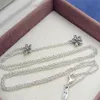 100% 925 Sterling Silver Chain Dazzling Daisies Drop Pendant Necklace With Clear CZ Fits Pandora Style Jewelry Charms and Beads332M