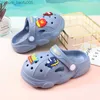 Slipper Kawaii Cartoon Dinosaurus Slippers Platte kinderschoenen Klompen voor kinderen Zomer Slippers Jongens Meisjes Muilezels Kamer Strand Sandalen Roze 230530 Z230720