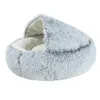 Cat Beds & Furniture Winter 2 In 1 Bed Round Warm Pet House Long Plush Dog Sleeping Bag Sofa Cushion Nest For Small Dogs Cats Kitt256C