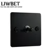 Black Color 1 Gang 2 Way Wall Switch och AC220250V Rostfritt stålpanelens ljusströmbrytare med svart färg TOGGLE T200605235J