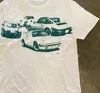 Camiseta Feminina Clássica Moda Camiseta Manga Curta Car Print Car Cartoon Camisa Branca Top Mangas Roupas Plus Size 230719