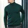 Pulls pour hommes pull à col roulé blanc hommes hiver chaud épais ample surdimensionné décontracté haut tricoté pull col haut tricots 3xl