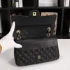 أزياء CF Caviar Sheepeskin Equilted Women Counter Counter Bag Designer Handbag Gold Silver Chain Bag Luxury Argyle Grain Bress