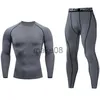 Fatos de treino para homem Conjunto de corrida para ginásio Jogging Roupa interior térmica xxxxl Second skin Compression Fitness MMA rashgard Masculino Fato de treino de secagem rápida J230720