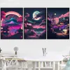 80s Pop Neon Vaporwave Japan Tokyo City Night Street Canvas Schilderij Esthetiek Natuurlijk Landschap Posters Prints Art Living Room Home Wall Decor w06