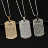 Pendant Necklaces Whole Muslim Necklace Stainless Steel With Rope Chain Men Women Islamic Quran Arab Fashion Jewelry234V