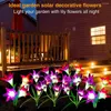 Lampes de jardin solaires multicolores changeantes fleur de lys décorative LED lumière de pelouse extérieure pour patio cour décor de noël