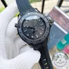 Luxe herenhorloges 300 meter duik Dive's geheel nieuwe Carbon Black Super-Luminnova lichtgevende coating Leer fijne stalen horlogeband271T