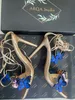 Sandaler arqa heeled sandaler för kvinnor fjäril randig öppen tå höga klackar snörning stilettos för festbröllop 230719