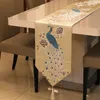 Caminos de mesa clásicos de pavo real a la moda, decoración para fiesta de boda, cubierta para mesa de comedor, mesa de café, mueble de TV, mantel para cama, Rubber279K