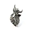 Pierścienie klastrowe Whole- MMS Pierścień biżuterii Vintage szatan uwielbienie baran aries zodiac owiec kozła róg motocyklowy Wicca Star2622