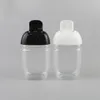 Garrafas de embalagem de 30ml preto e branco com tampa flip meia redonda desinfetante para as mãos transportar desinfetante de plástico PP 68 41 26mm293t