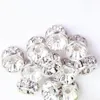 200 st mycket klart vit 6mm 8mm 10mm Rondelle Silver Plated Rhinestone Crystal Round Pärlor distanser Pärlor Löst pärlor Crystal283a