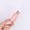 Bottiglia vuota all'ingrosso di olio essenziale 5ml 10ml 15ml 20ml 30ml 50ml 100ml Coperchi in oro rosa Bottiglie contagocce in vetro rosa per cosmetici Faadv