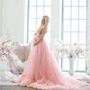 Élégant rose robes de soirée 2021 chérie Tulle balayage train robe de maternité grande taille enceinte Pograph robes robe de novia246I