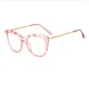 Lunettes de soleil Cadres Vintage Rouge Cat Eye Métal Anti-Rayonnement Lunettes Optique Ordinateur Spectacle Cristal À Facettes Lunettes 2023