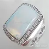 Hela charmiga smycken White Opal Men's Ring 8 9 10234G