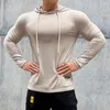 Hommes Hoodies Hommes Mode Tricoté Pull Fitness À Capuche Mince Bas Chemise Courir Formation À Manches Longues Mince Sport