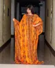 エスニック服シフォンロングマキシドレス女性のためのアフリカンドレスフォールダシキセクシーなアバヤドバイブーブローブアフリカンフェム