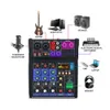 Andere Elektronik 4-Kanal-Audio-Mischpult mit kabellosem Mikrofon, Tonmischung, Bluetooth, USB, Mini-DJ, Aufnahme, Rundfunk, Gesang, 230801