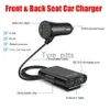 Outros Carregadores de Baterias VAORLO 36W Quick Charge 3.0 USB Car Charger Extension Cord Cable Car Usb Charger Passenger Car Rear Charger x0720