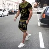 Herren-Trainingsanzüge, Sommer-Blumendruck, T-Shirt, Shorts, Anzug, Kurzarm, zweiteiliges Set, Vintage-Stil, Boho-Trainingsanzug, Paar-Outfit, Dekoration 230720