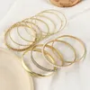 Bangle Luxury Gold Bracelet Set Bohemian Multi layered Geometric Crystal Pearl Large Round 230719