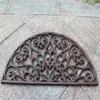 Cast Iron Doormat Half Round Door Mat Antique Decorative Metal Mat Brown Vintage Home Garden Yard Patio Grassland Ornament Crafts 239d