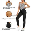 Tute da donna WomenYoga Patchwork Leopard Jumpsuit Newest Catsuit Body senza maniche Gym Bodycon Pagliaccetto Sportswear Fitness Workout Yoga Suit J0720