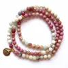 108 Mala Rhodonit balanciert Rhodonit-Armband Neues Design Damen-Yoga-Armband Heilung spirituelles Geschenk Armbänder Y200730277Z