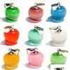 Charms 12X1M Colorf Cats Eye Small Apple Shape Pendant Cute Fruit Necklace Jewelry Making Accessories Drop Delivery Findings Dhgarden Dhvia