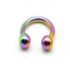 Rainbow Horseshoe 316L Surgical Steel Nostril Nose Ring circular piercing ball Horseshoe Rings CBR ring earring16G 6MM 8MM 10MM234T