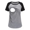 女性のTシャツ女性2023マタニティカジュアル半袖ラウンドネック看護トップス母乳育児のためのシャツcomfy高品質
