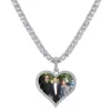 Custom Made Love Heart Shape Po Medaglioni Ciondolo Collana Iced Out Uomo Donna Coppia pendente ti invia po tramite messaggio af309m